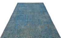 Blue & Grey Floral Vintage Turkish Rug 164x280 cm (5'5" x 9'2")