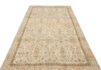 Beige & Brown Floral Vintage Turkish Rug 160x274 cm (5'3" x 9')