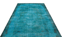 Turquoise & Anthracite Abstract Hand-Knotted Wool Rug 185x300 cm (6'1" x 9'10")