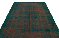 Floral Turkish Area Rug in Turquoise & Brown 188x288 cm (6'2" x 9'5")