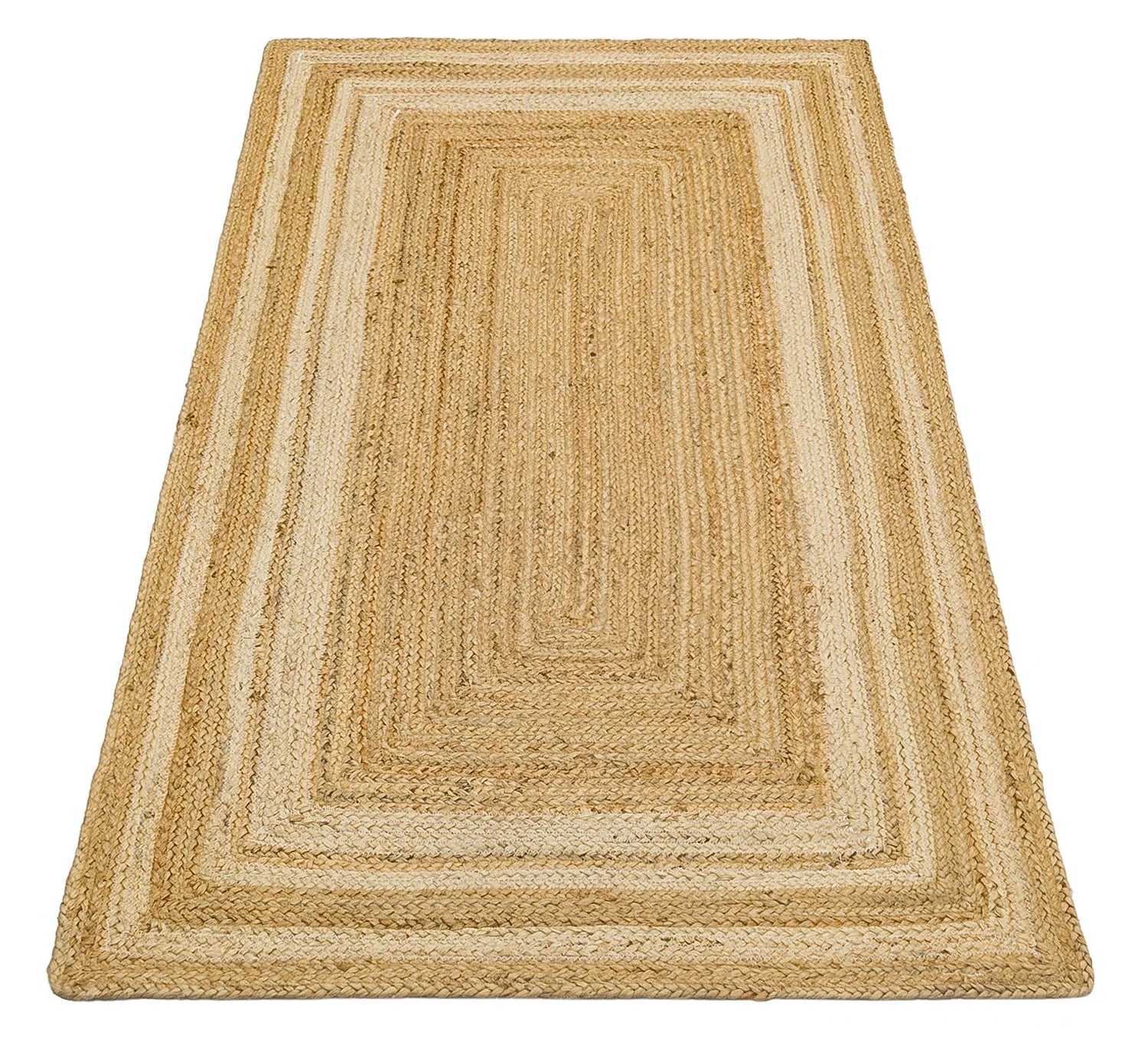 Bej açık kahve geometrik desenli el dokuma kilim - salon halısı