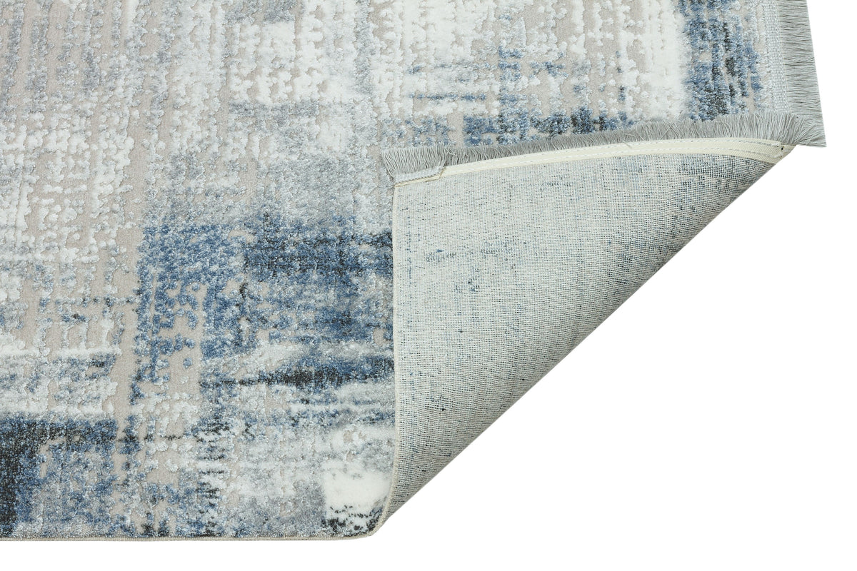 Belmora Antrasit Gri Soyut Desenli Modern Makine Halısı