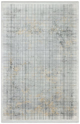 Olvira Gray Beige Linear Abstract Pattern Modern Machine-Made Rug