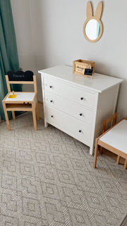 Lunera Gri Beyaz Açık Gri Geometrik Modern Makine Halısı