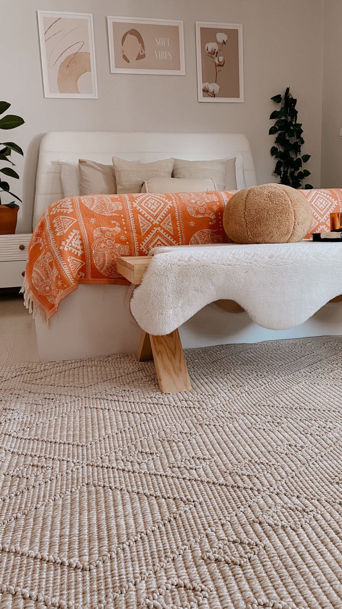 Lunera Bej Ekru Vizon Geometrik Modern Makine Halısı
