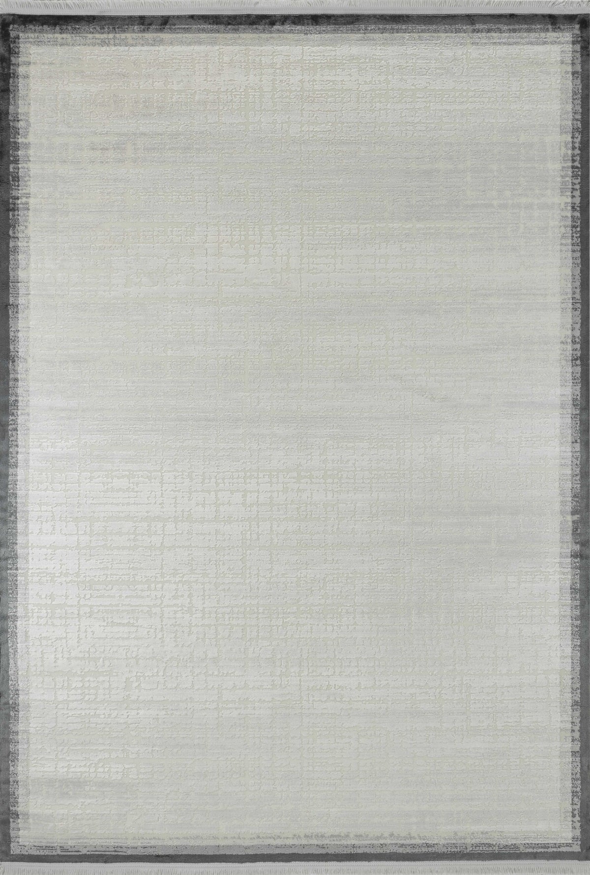 Mirelo Gri Beyaz Soyut Desenli Modern Makine Halısı