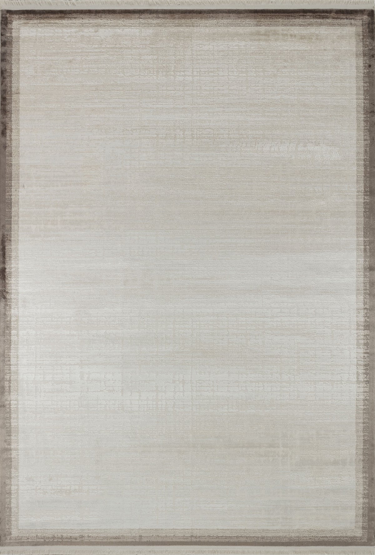 Mirelo Bej Kahverengi Bordurlu Minimalist Modern Makine Halısı