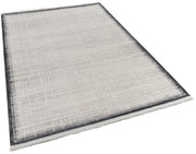 Mirelo Gri Beyaz Soyut Desenli Modern Makine Halısı