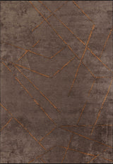 Sovra Braun Kupfer Geometrischer Moderner Teppich
