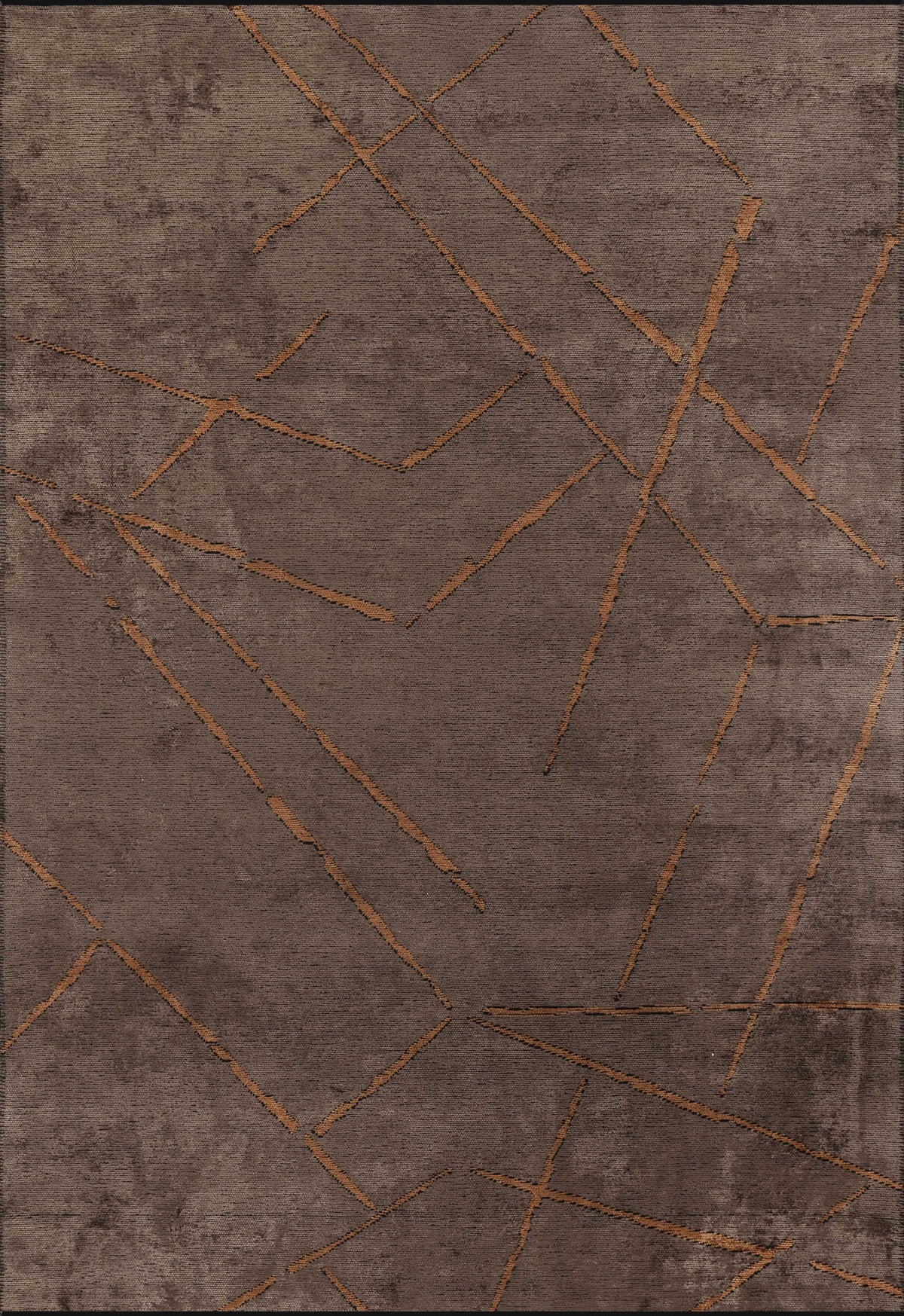 Sovra Kahverengi Bakır Geometrik Modern Halı