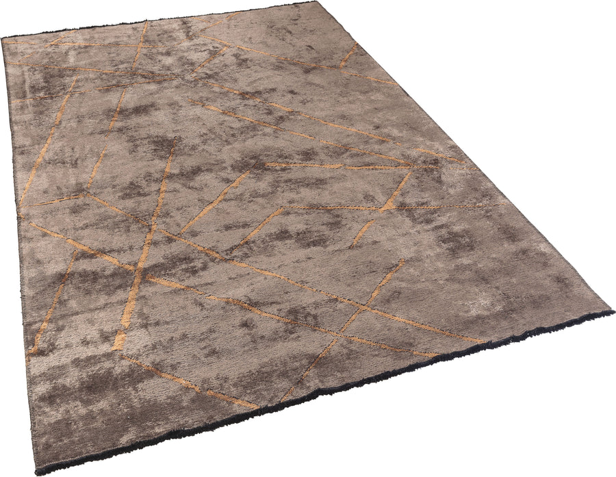 Sovra Kahverengi Bakır Geometrik Modern Halı – genel görünüm
