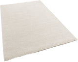 Nobira Ecru Plain Pattern Modern Machine-Made Rug