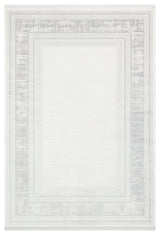 Torvan Off-White Light Gray Geometric Stripe Modern Machine-Made Rug