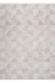 Sivra Bej Gri Modern Geometrik Salon Halısı