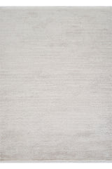Sivra Grey White Solid Colour Modern Machine-Made Rug