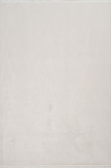 Sivra White Ecru Geometric Pattern Embossed Modern Machine-Made Rug