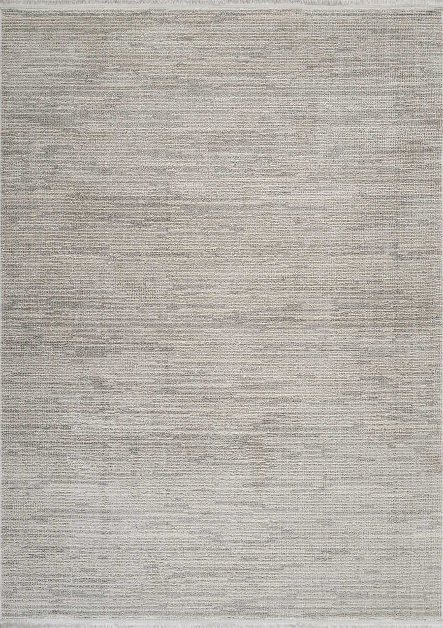Alovi Gri Beyaz Soyut Desenli Modern Makine Halısı