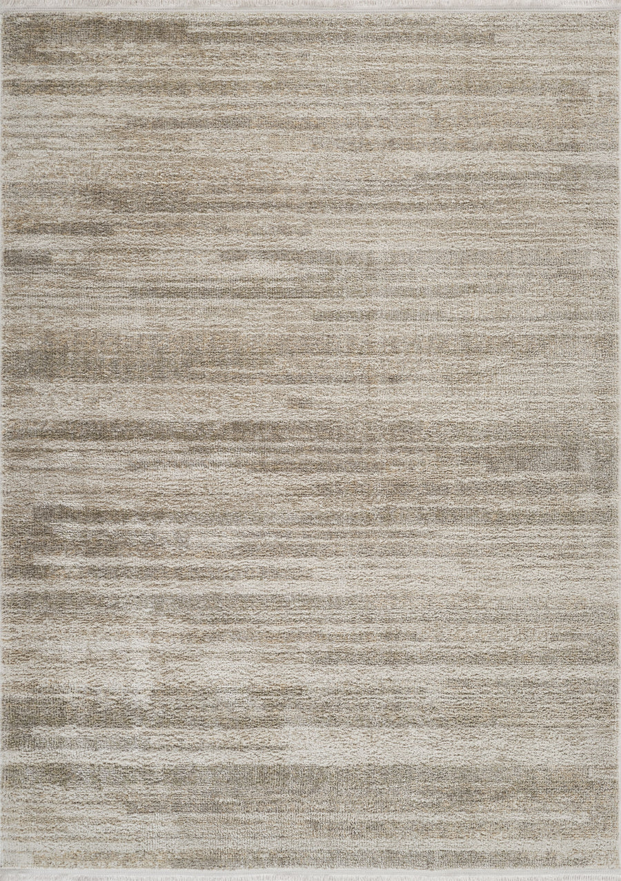 Alovi Bej Gri Soyut Desenli Modern Makine Halısı