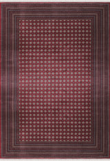 Lorasa Bordeaux Brown Classic Geometric Machine-Made Rug