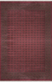 Lorasa Bordo Geometrik Desenli Klasik Makine Halısı