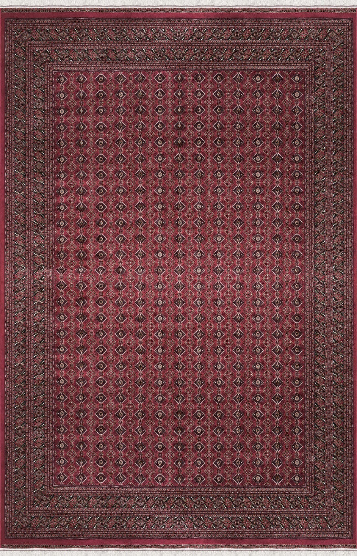Lorasa Bordo Geometrik Desenli Klasik Makine Halısı