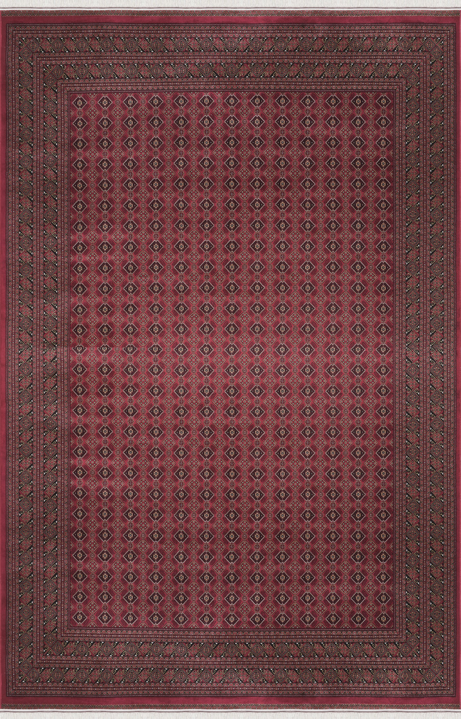 Lorasa Bordo Geometrik Desenli Klasik Makine Halısı