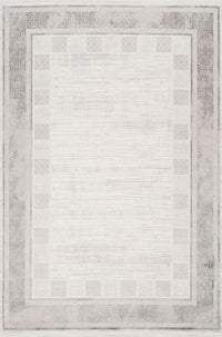 Nivra Gri Beyaz Geometrik Desenli Modern Makine Halısı