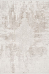 Nivra White Beige Abstract Pattern Modern Machine-Made Rug