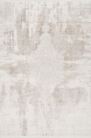 Nivra Tapis blanc et beige moderne à motif abstrait, tissé à la machine