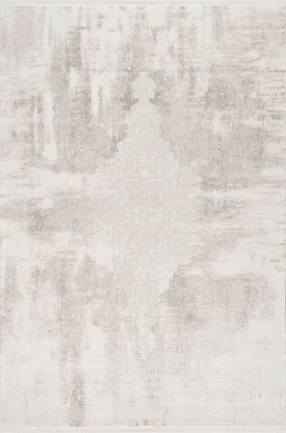 Nivra Tapis blanc et beige moderne à motif abstrait, tissé à la machine