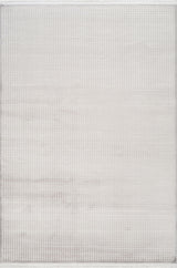 Milna White Grey Modern Plain Textured Machine-Made Rug