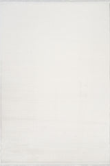Milna White Plain Embossed Textured Modern Machine-Made Rug