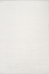 Milna White Ecru Plain Embossed Modern Machine-Made Rug