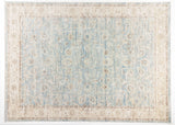 Lasli Beige Blue Medallion Pattern Classic Vintage Rug