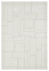 Zelva Red White Geometric Pattern Modern Machine-Made Rug