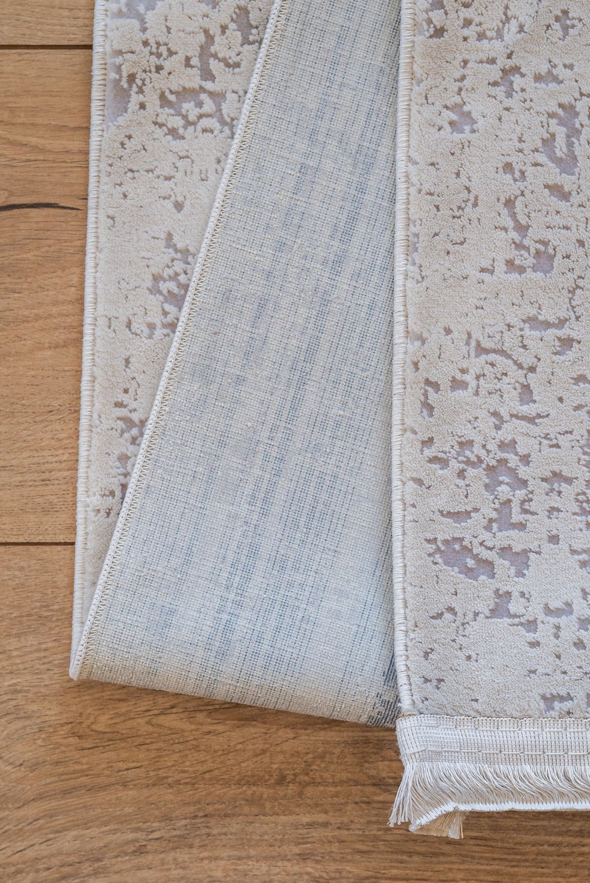 Davela Krem Gri Geometrik Modern Makine Halısı