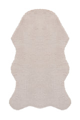 Gromi Beige Weiß Moderner Asymmetrisch Geschnittener Teppich