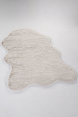Gromi White Grey Modern Plain Asymmetric Rug