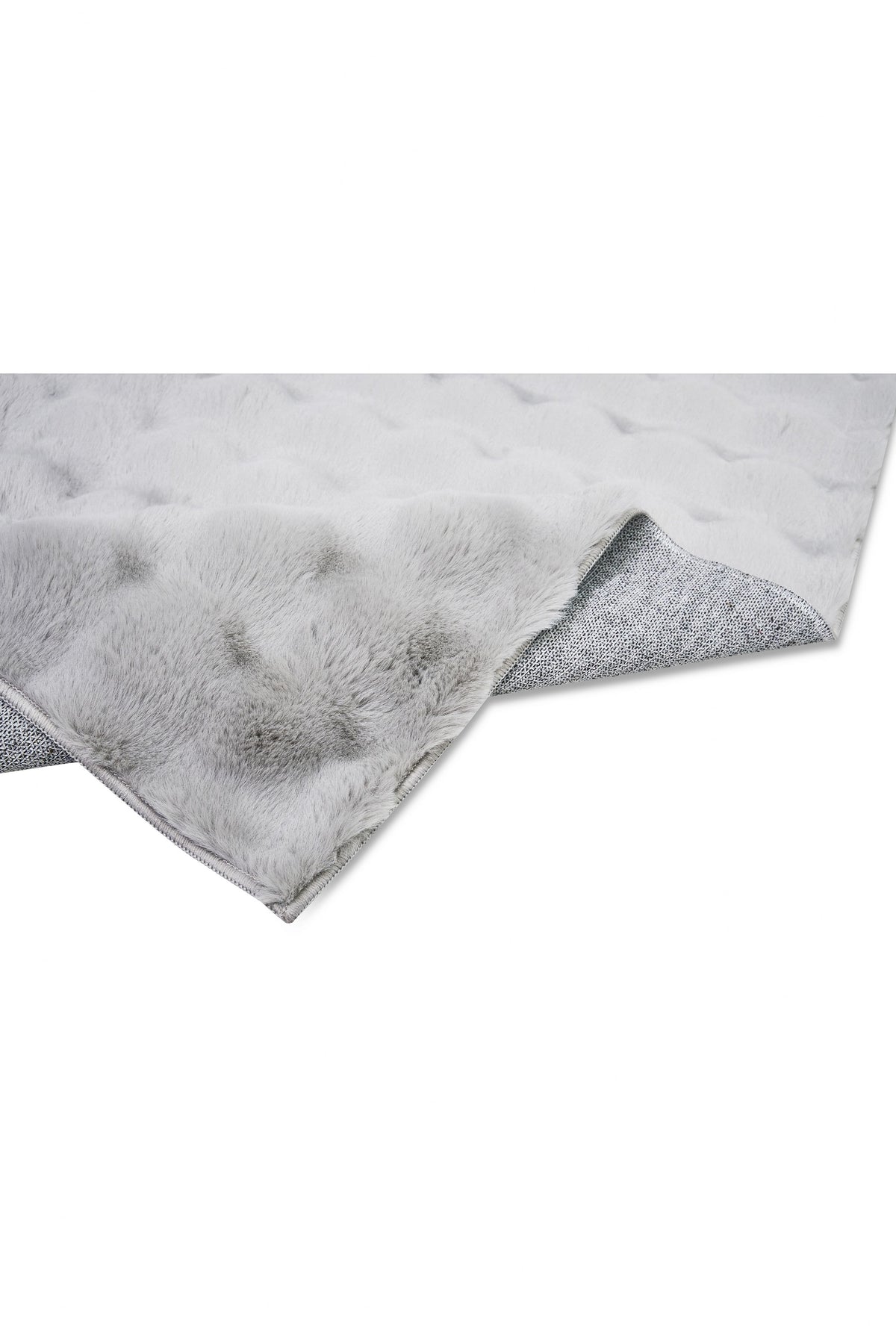 Tavlin Gri Beyaz Geometrik Kabartmalı Makine Halısı