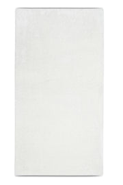 Zinora Saf Beyaz Düz Desenli Modern Makine Halısı