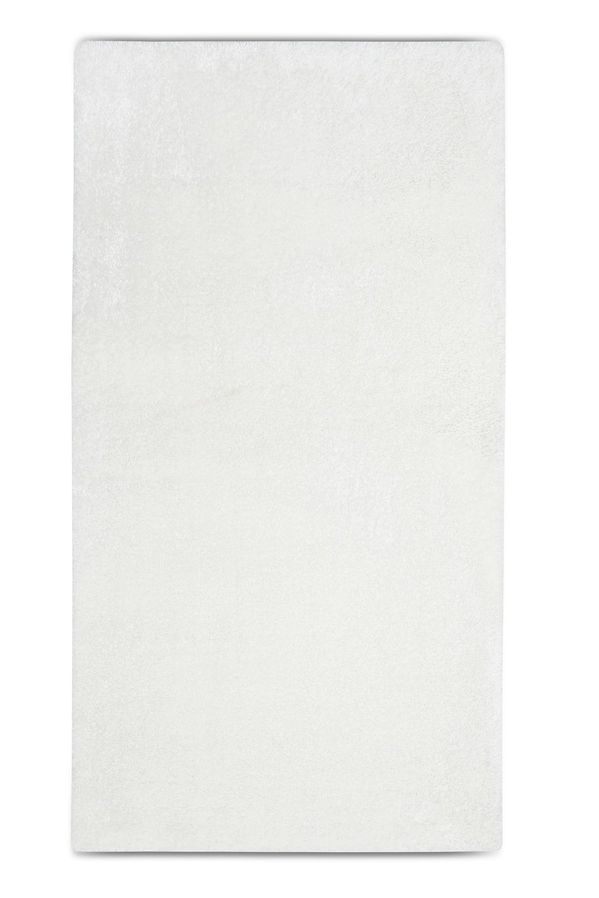 Zinora Saf Beyaz Düz Desenli Modern Makine Halısı