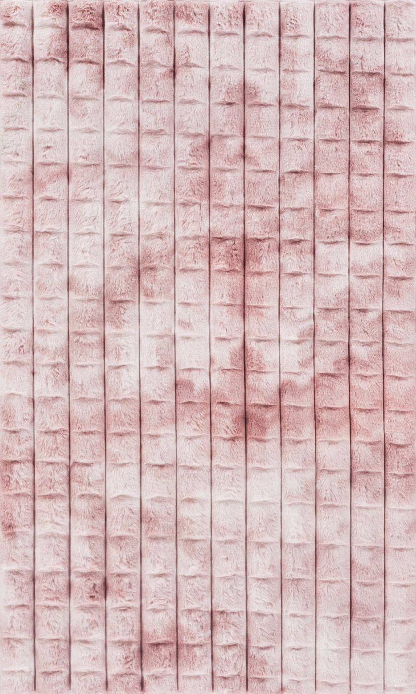 Pivra Pembe Gri Düz Kabartmalı Modern Dekoratif Halı – detay görünümü