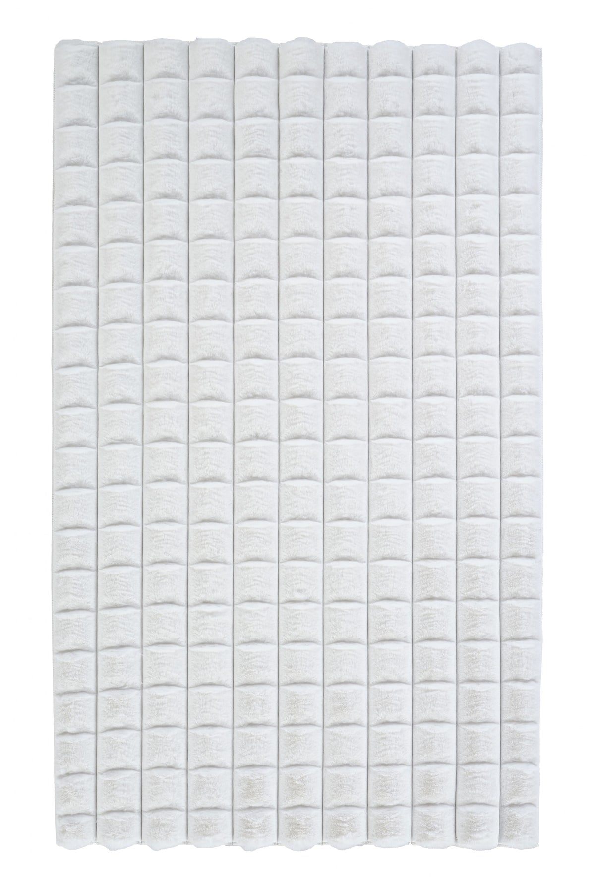 Pivra Beyaz Modern Geometrik Desenli Dekoratif Halı