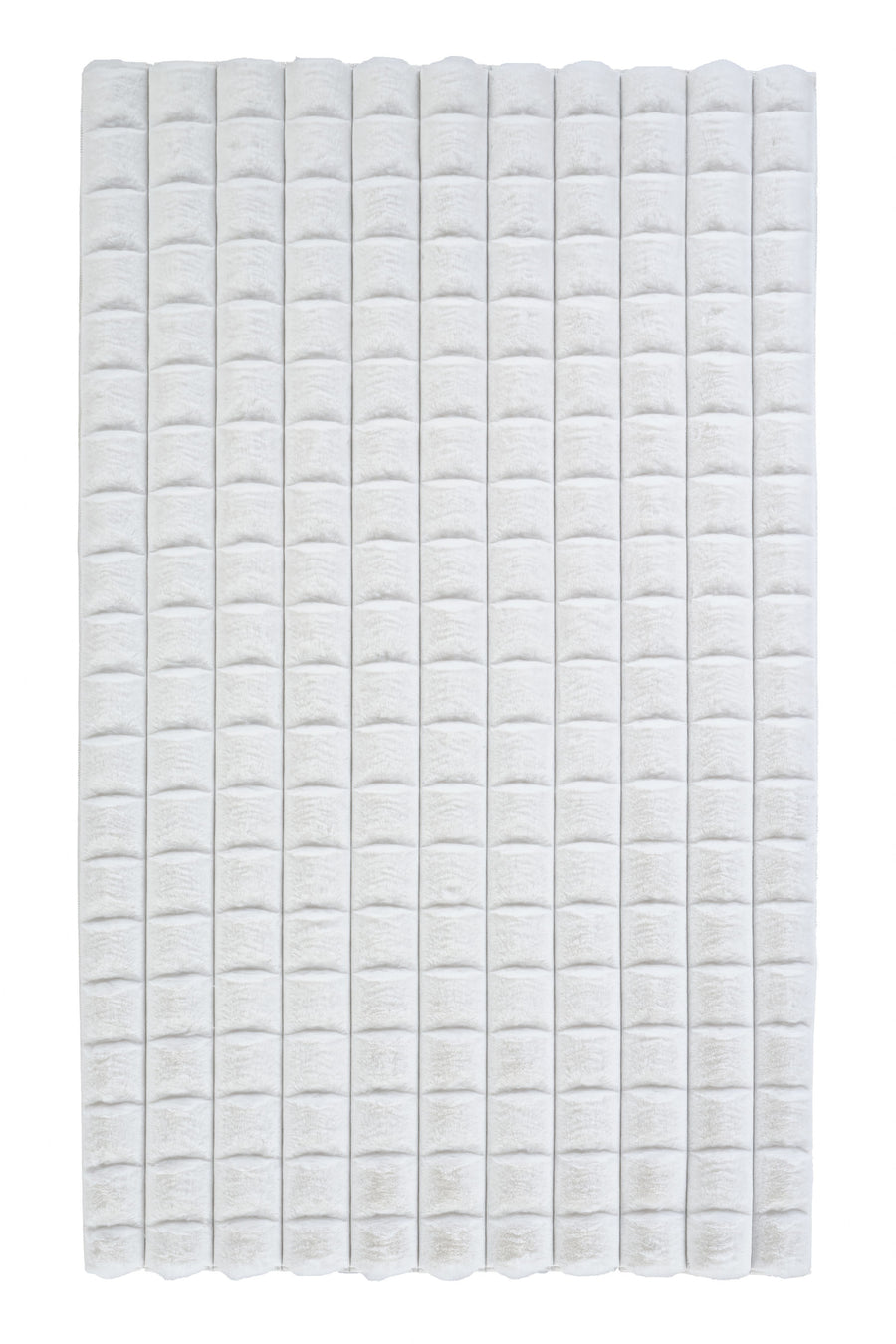 Pivra Beyaz Modern Geometrik Desenli Dekoratif Halı