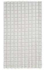 Pivra White Ecru Geometric Patterned Machine-Made Rug