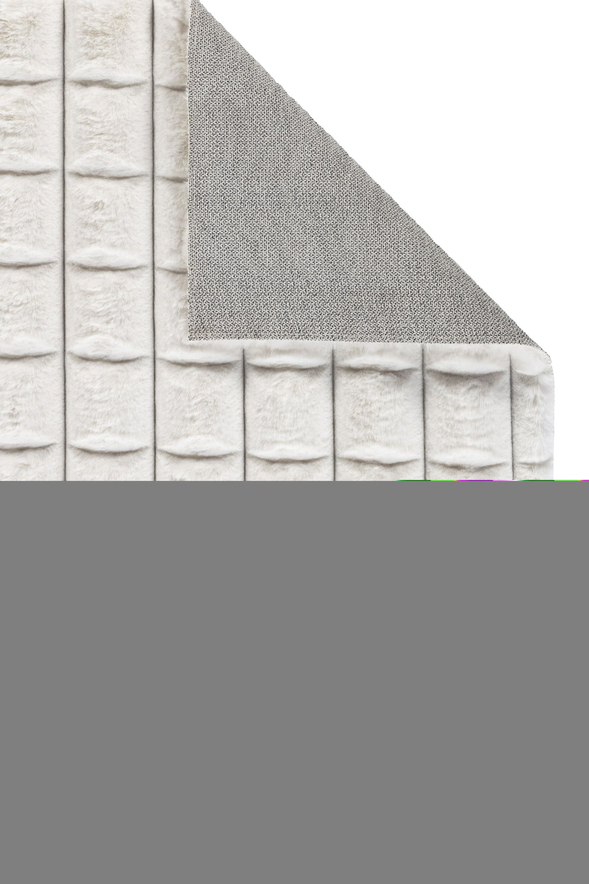Pivra Beyaz Ekru Geometrik Desenli Makine Halısı – doku yakın çekim