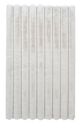Linez Modern White Ecru Embossed Patterned Rug