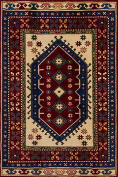 Bordo Göbekli Modern Etnik Desenli Halı  | Makinada Yıkanabilir | Hav Toz Vermez | Leke Tutmayaz | Kaymaz Taban | Dijital Makine Baskı | Salon Yolluk Mutfak Halısı