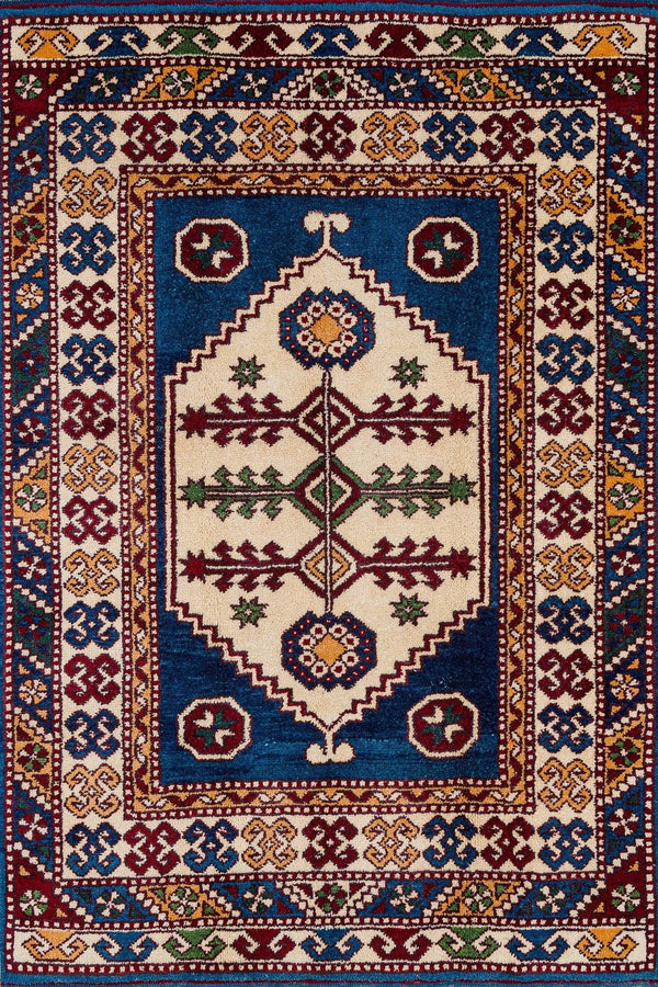 Krem Kırmızı Bohem Eskitme Halı - Yıkanabilir - Kaymaz Taban - Pati Dostu