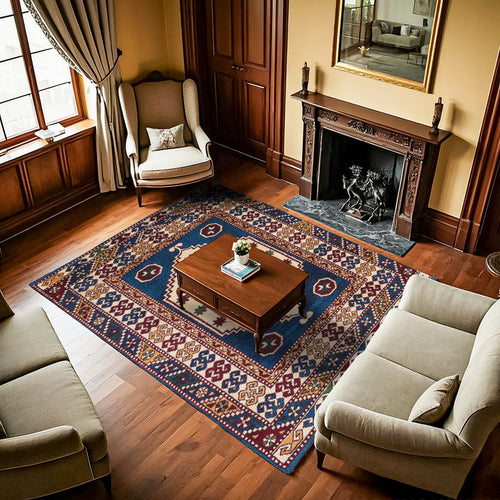 Bordo Göbekli Modern Etnik Desenli Halı  | Makinada Yıkanabilir | Hav Toz Vermez | Leke Tutmayaz | Kaymaz Taban | Dijital Makine Baskı | Salon Yolluk Mutfak Halısı